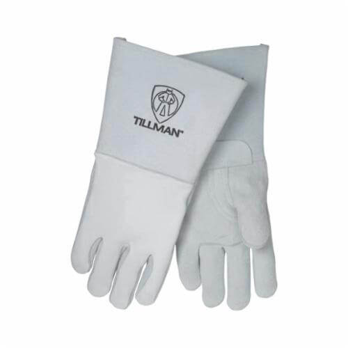 Tillman™ 750XL Premium Grade Stick Welding Gloves, XL, Grain Elk Skin Back/Kevlar® Stitching/Grain Cowhide Leather Cuff, Pearl, Cotton/Foam Lining