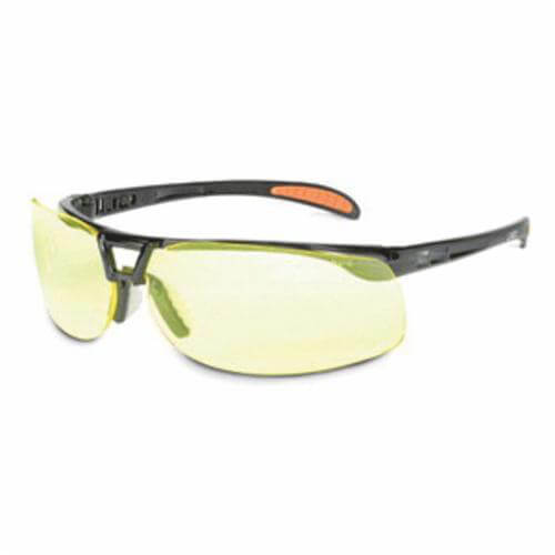 UVEX® By Honeywell S4222XC Protege® Safety Glasses, Universal, Ultra-Dura® Hard Coat Amber Lens, Metallic Black Frame