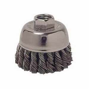 Weiler® 36238 Vortec Pro® Single Row Cup Brush, 3 in dia Brush, 5/8-11 UNC Arbor Hole, 0.02 in dia Filament/Wire