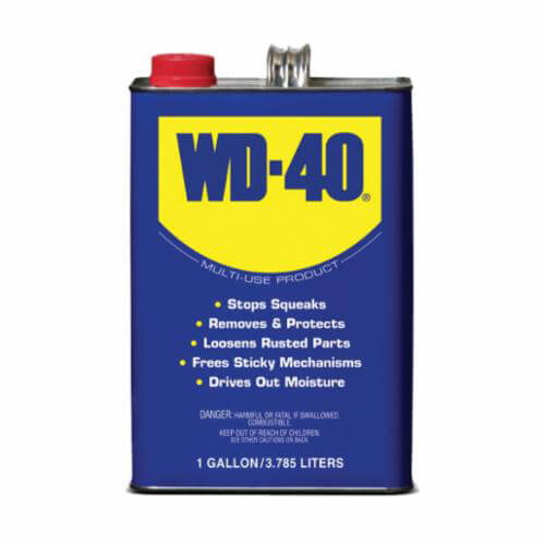 WD-40® 490118 Multi-Use Lubricant, 1 gal Can, Liquid, Petroleum Base, Light Amber, -60 to 300°F, 0.8 Specific Gravity, 138°F Flash