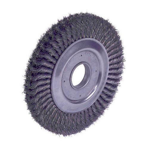 Weiler® 09440 2-Section Wheel Brush, 8 in dia Brush, 3/4 in W Face, 0.023 in dia Standard/Twist Knot Filament/Wire