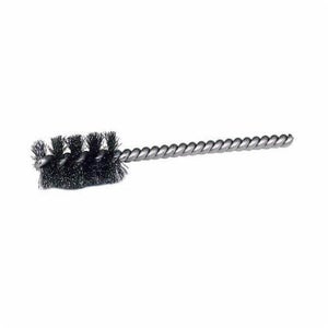 Weiler® 21089 Round Wire Power Tube Brush, 1-1/4 in dia x 1 in L, 3-1/2 in OAL, 0.008 in dia Filament/Wire, Stainless Steel Fill