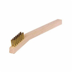Weiler® 44189 Small Handle Scratch Brush, 1-3/8 in Brush, 7-1/2 in L x 1/2 in W Block, 1/2 in L Brass Trim