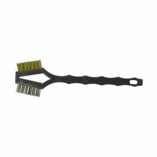 Weiler® 44732 V-Shape Scratch Brush, 2-Sided, 7-1/2 in L x 1/2 in W Block, 1/2 in L Brass/SS Trim