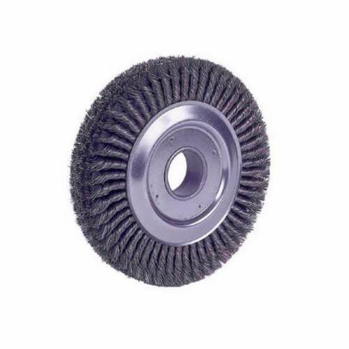 Weiler® 94008 4-Section Wheel Brush, 10 in dia Brush, 1-3/4 in W Face, 0.023 in dia Cable Twist Knot Filament/Wire