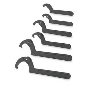 Williams® Spanner Wrench Set, Adjustable Pin, Imperial, 5-3/8 to 9-7/8 in Size, 6 pc, Industrial Black Finish