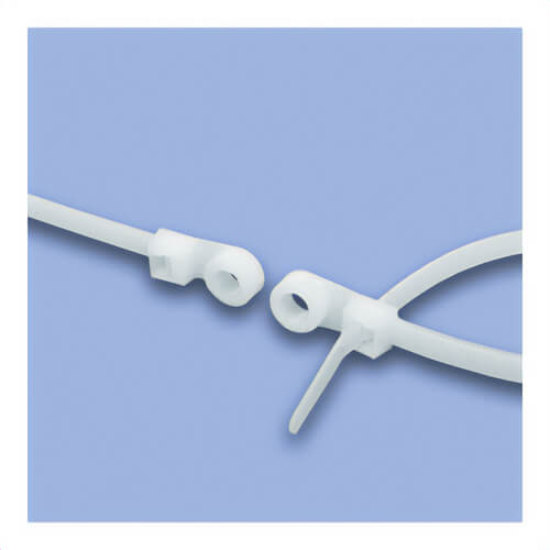 ACT AL-07-50-MH-9-C Mounting Hole Cable Tie with Mounting Eye, 7 in L x 0.17 in W x 0.05 in thick, 45 lb Load, Nylon 6.6