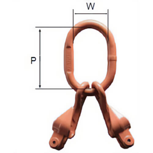 Cartec CDFXA213 Clevis Master Set, 2-Leg, 1/2 in Chain Size, 26,000 lb WLL, Orange Powder Coated