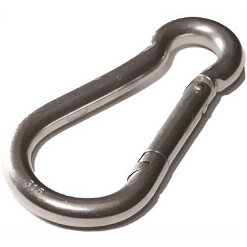 Baron 2450-3/16 Spring Hook Zinc Plated, 3/16 in dia