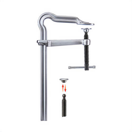 Bessey® OMEGA-bend™ RSC-12 Bar Clamp, 5-1/2 in D Throat, 12 in Clamping, Replaceable Swivel