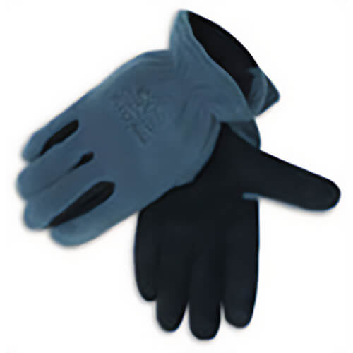 Black Stallion® 15FH-L Gray Winter Insulated Fuzzy Hane Split Cowhide Gloves, Large