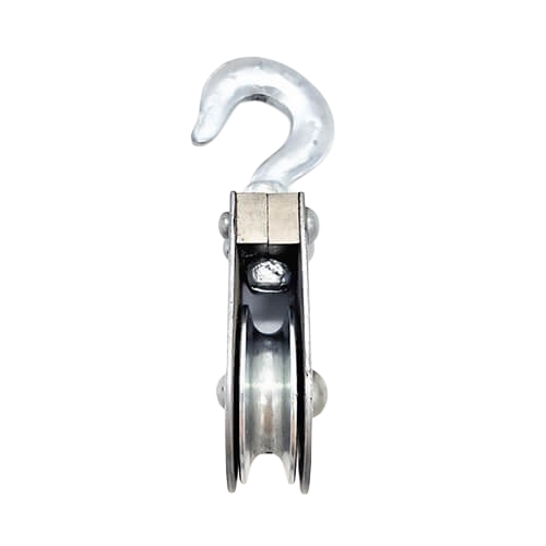 Block Division 01578-2 Double Sheave Swivel Hook Pulley Block, Wire Rope Cable, 3/16 in, 420 lb Load, 1 in ID x 1-1/2 in OD