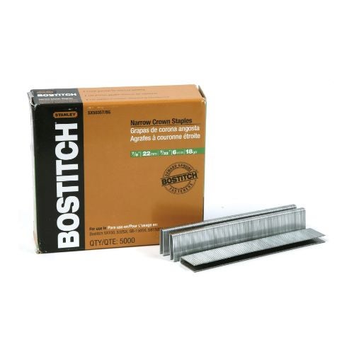 Bostitch® SX50357/8G Narrow Crown Staples, 7/8 in Staple Length, Chisel Point, Steel, 7/32 in W Crown, SX Series