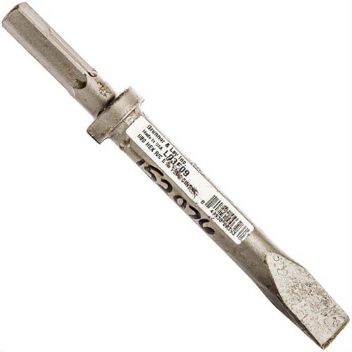 Brunner & Lay L03F09 Chipping Hammer Narrow Chisel, 580 Hex Shank, Round Collar, 9 in OAL