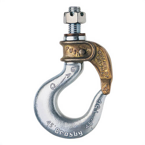 Bullard® 1050650 BL-D Golden Gate® Standard Length Shank Hook with Rollox® Self-Closing Gate, #6 Trade, 4 ton Load