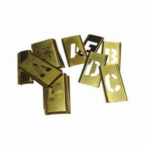 C.H.Hanson® 10028 33 pc Interlocking Reusable Single Letter Stencil Set, 1 in H, Gold, 28 ga Brass