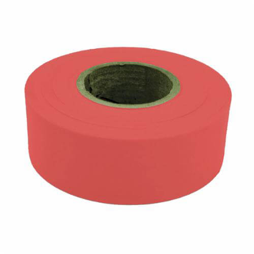 C.H.Hanson® 17021 Flagging Tape, Standard Red, 300 ft L x 1-3/16 in W, Polyethylene