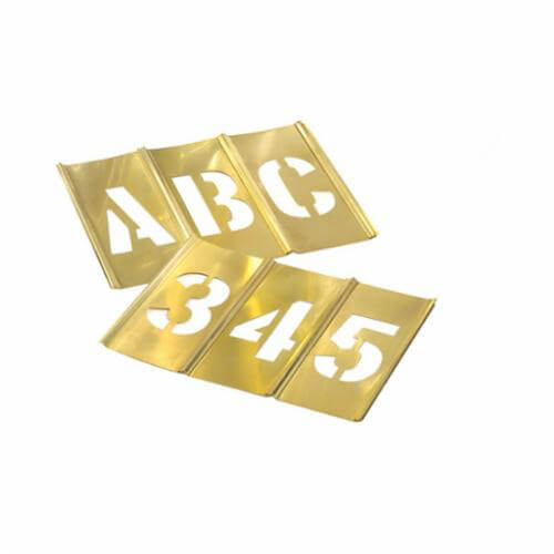 C.H.Hanson® 10116 77 pc Interlocking Reusable Single Letter and Number Stencil Set, 6 in H, Gold, 28 ga Brass