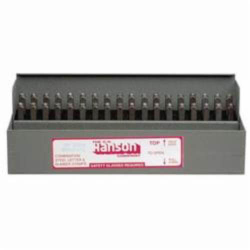 C.H.Hanson® 20625 36 pc Letter and Number Stamp Set, A to Z, 0 to 9, Ampersand (&), 3/16 in H Character, 5/16 in Shank