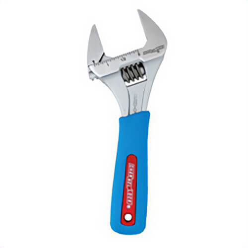 Channellock® 6WCB Wideazz® Adjustable Wrench, 1.34 in, 6 in OAL, Chrome Vanadium Steel Jaw, Chrome Vanadium Steel Body