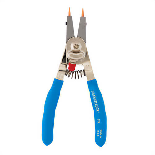 Channellock® 926 Automotive Convertible Retaining Ring Plier, 1.31 in Jaw, 6 in Nominal, 6-1/4 in OAL, Blue® Grip Handle