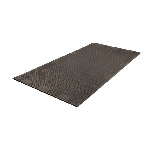 Checkers VM48 Versamat® Ground Protection Mat, 8 ft L x 4 ft W x 0.72 in thick, Black, HDPE