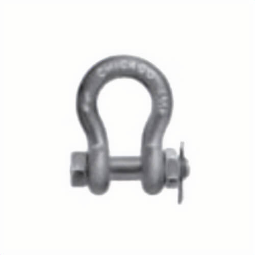 Chicago Hardware 20645 7 Bolt Pin Anchor Shackle, Class 3, 6.5 ton WLL, 7/8 in Size dia, 1 in Bolt dia, Hot Dipped Galvanized