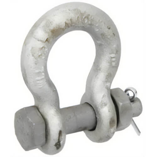 CM® M858AG Bolt Nut and Cotter Anchor Shackle, 50 ton WLL, 2 in Size dia, 2.25 in Bolt dia, Galvanized