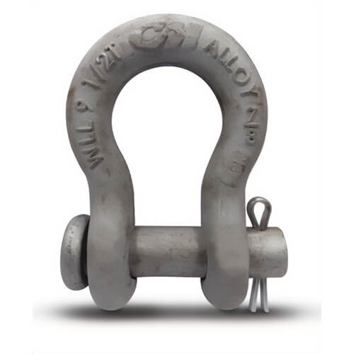 CM® M352AG Round Pin Anchor Shackle, 7 ton WLL, 3/4 in Size dia, 0.88 in Pin dia, Galvanized