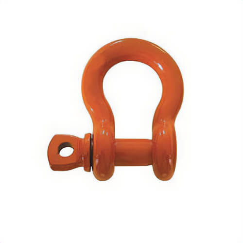 CM® MC648P Carbon Screw Pin Anchor Shackle, 1 ton WLL, 3/8 in Size dia, 0.44 in Pin dia, Orange Powder Coated