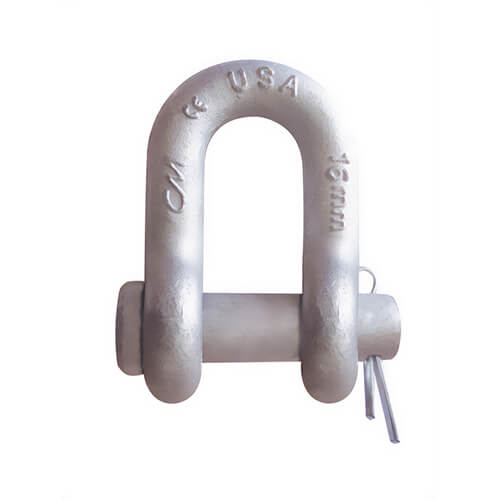 CM® MC385G Carbon Round Pin Anchor Shackle, 20 ton WLL, 1-5/8 in Size dia, 1.75 in Pin dia, Galvanized