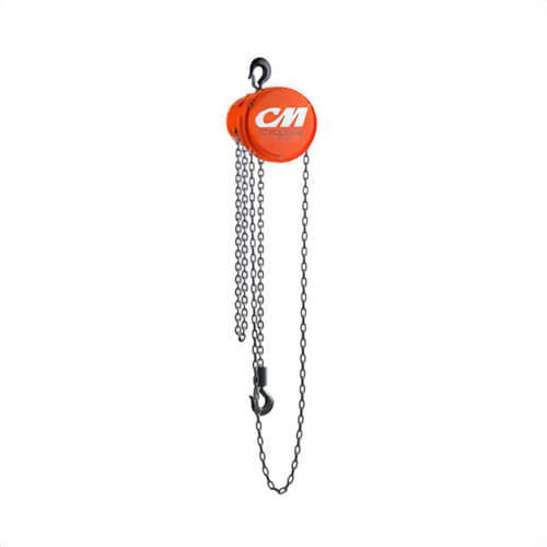 CM® 4621 Cyclone® Hand Chain Hoist with Swivel Hook, 1 Reeving, 10 ft Lift, 12.87 in Headroom, 1/4 ton
