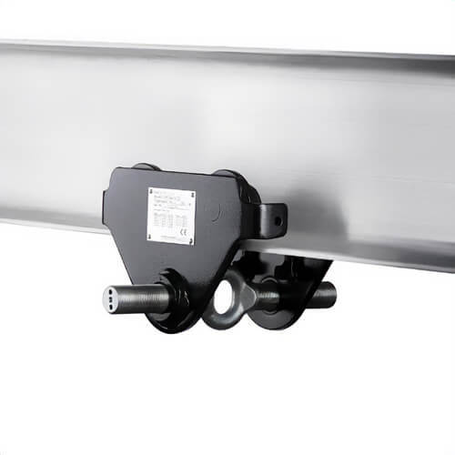 CM® HTP0200A HTP Plain Clevis Trolley, Small Beam Width, 45.28 in Min Radius, 0.99 in Flange Thickness, 2 ton