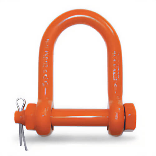 CM® M9154P Long Reach Bolt Nut and Cotter Shackle, 19,000 lb WLL, 1 in Size dia, 1.09 Pin dia, Orange Powder Coated