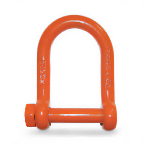CM® M7177P Long Reach Screw Pin Shackle, 50,000 lb WLL, 1-3/4 in Size dia, 1.78 Pin dia, Orange Powder Coated