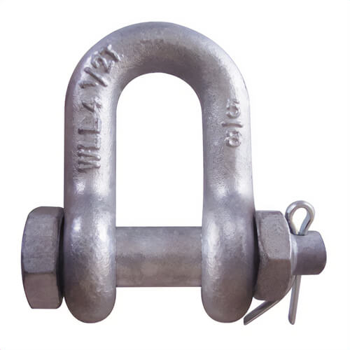 CM® M958G Super Strong Bolt Nut and Cotter Chain Shackle, 35 ton WLL, 2 in Size dia, 2.25 in Bolt dia, Galvanized