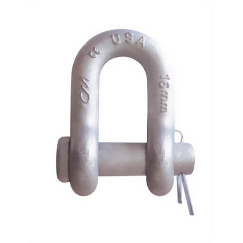 CM® M558G Super Strong Round Pin Chain Shackle, 35 ton WLL, 2 in Size dia, 2.25 in Pin dia, Galvanized