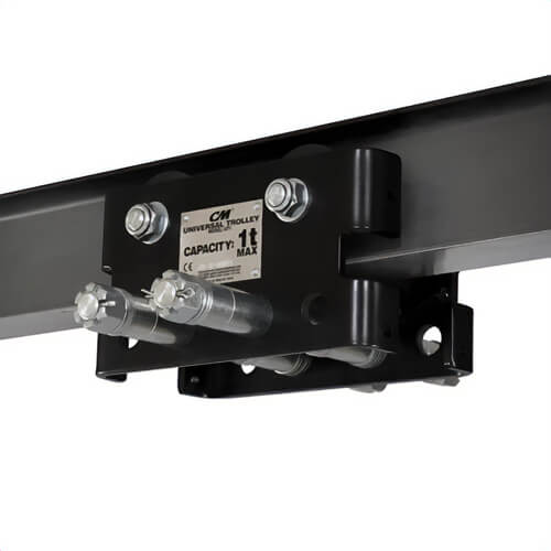 CM® UT3 Universal Plain Trolley, Corrosion Resistant, 2.3 in Min and 8.6 in Max Beam Width, 6,000 lb Capacity, 3 ton