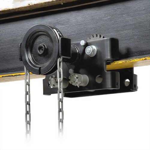 CM® UT3G Universal Geared Trolley, Corrosion Resistant, 2.3 in Min and 8.6 in Max Beam Width, 6,000 lb Capcity, 3 ton