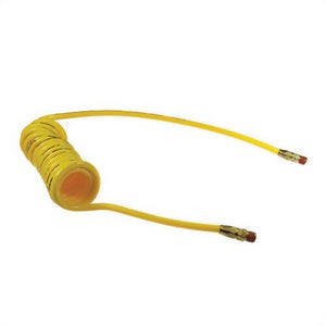 Coilhose® PR14-20B-Y Flexcoil Coiled Air Hose Assembly with Reusable Swivel Brass Fittings, 1/4 in Nominal, MNPT Swivel End Style