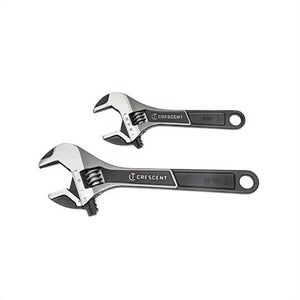Crescent® ATWJ2610VS Standard Length Adjustable Wide Jaw Wrench Set, 2 pc, 6 to 10 in, Black Phosphate