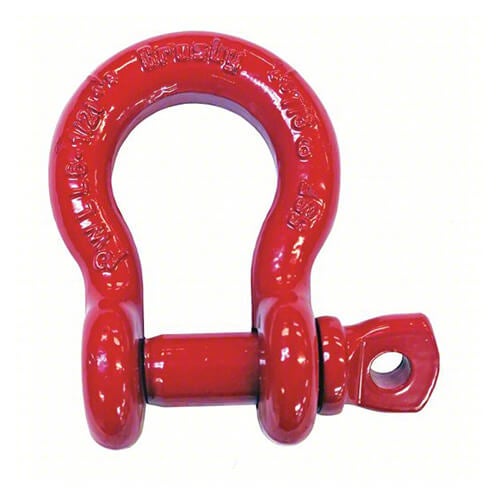 Crosby® 1018384 S-209 Screw Pin Anchor Shackle, 0.5 ton WLL, 1/4 in Nominal Size, 1/4 in Screw Pin, Self-Colored