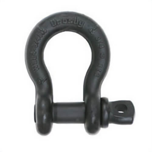 Crosby® 1018778 S-209 Theatrical Shackle, 4.75 ton WLL, 3/4 in Nominal Size, 7/8 in Screw Pin, Powder Coated Black
