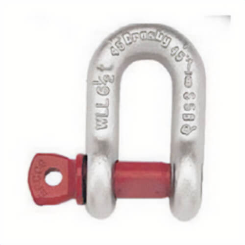 Crosby® 1019203 S-210 Screw Pin Chain Shackle, 1 ton WLL, 3/8 in Nominal Size, 0.44 in Screw Pin, Self-Colored