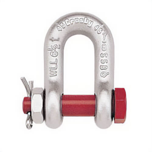 Crosby® 1019800 S-2150 Round Pin Chain Shackle, 3.25 ton WLL, 5/8 in Nominal Size, 0.77 in dia Bolt Pin, Self-Colored