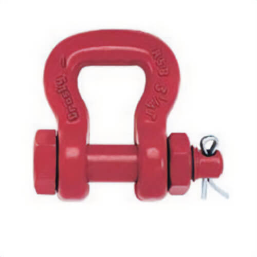 Crosby® 1020529 S-252 Sling Saver® Web Sling Shackle, 20.5 ton WLL, 4 in dia Web Sling Eye Width, 1-1/2 in Bolt Pin, Self-Colored