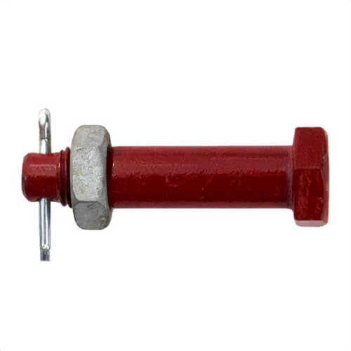 Crosby® 1082875 G-4077 Replacement Shackle Bolt for G-2130 & G-2150, 13.5 ton WLL, 1-3/8 in dia, 1.53 in Pin dia, 7.21 in L, Red 