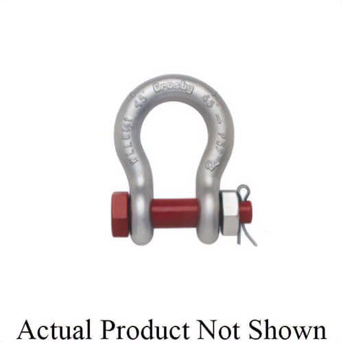 Crosby® 1262086 G-2130OC Bolt Anchor Shackle, 17 ton WLL, 1-1/2 in Nominal Size, 1.66 in Bolt Pin, Hot Dipped Galvanized