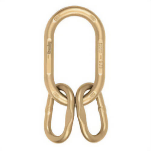 Crosby® 1014739 A-345W Master Link Assembly with Engineered Flat, 3/4 in Trade, 12300 lb WLL, 80/100 Grade, Alloy Steel