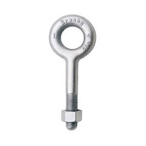 Crosby® 1043695 G-291 Eye Bolt with Regular Nut, 7/8 in Shank dia and 5 in Length, Quench and Tempered Forged Steel